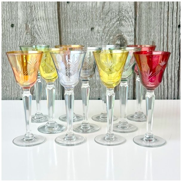 Vintage franske shotglas (5 stk samlet)