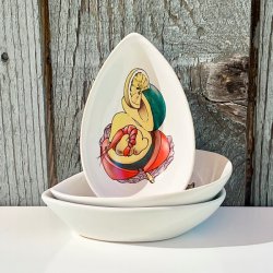 Avocadoskl - hvid m/avocado 