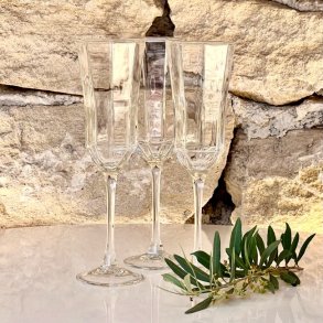 Champagneglas - ottekantede 