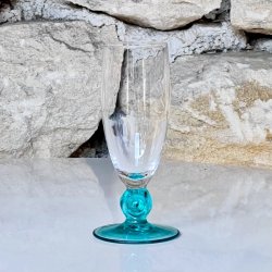 Champagneglas - turkis fod