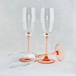 Champagneglas med lyserd stilk - Luminarc