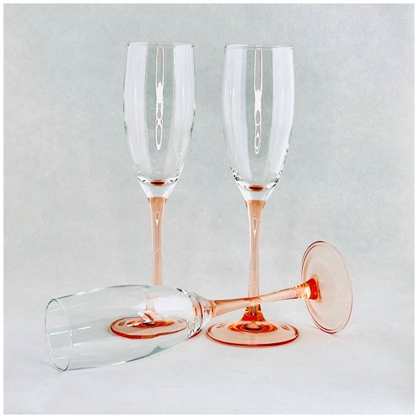 Champagneglas med lyserd stilk - Luminarc