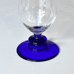 Champagneglas (3 stk) - koboltbl fod