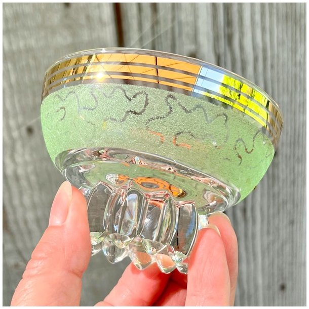 Champagneskle (st a' 3 stk) - lysegrn m/guld 