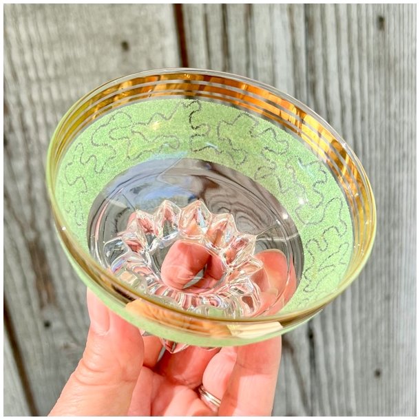 Champagneskle (st a' 3 stk) - lysegrn m/guld 