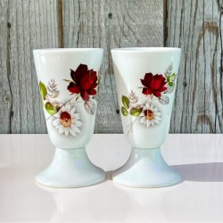 Mazagran - fransk kaffekop m/rose og margurit