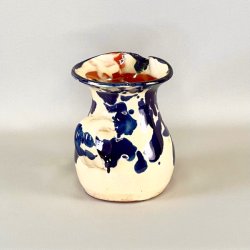 Vintage fransk kande - bl pletter