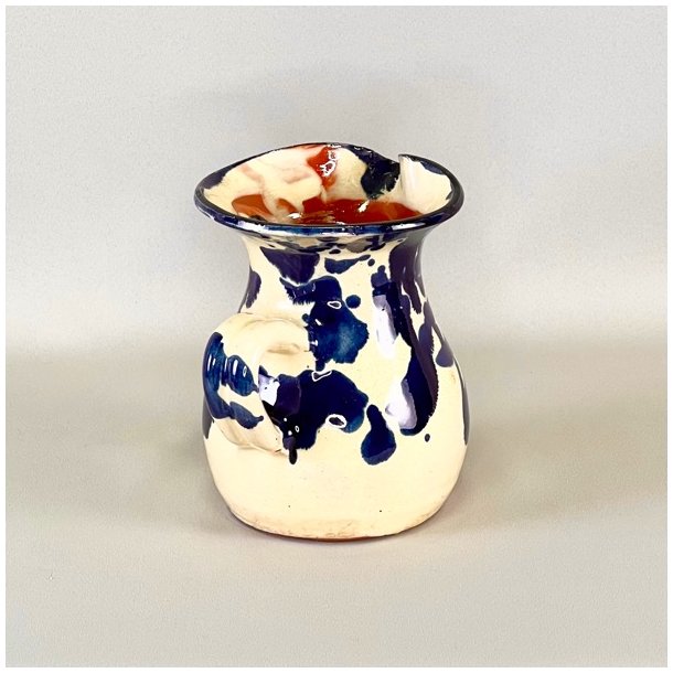 Vintage fransk kande - bl pletter