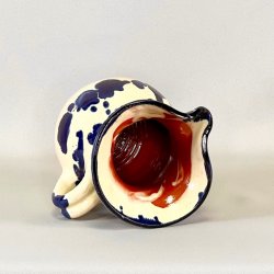 Vintage fransk kande - bl pletter