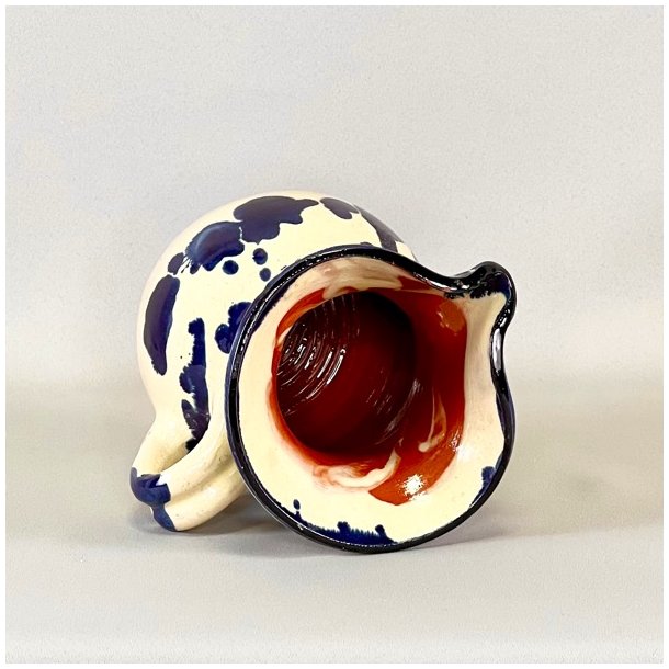 Vintage fransk kande - bl pletter