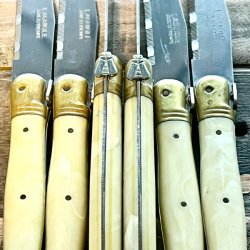 Franske steakknive (6 stk) - vintage Laguiole, ben 