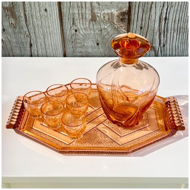 Vintage Art Deco karaffelst - lyserd