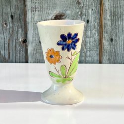 Mazagran - fransk kaffekop m/hndmalede blomster