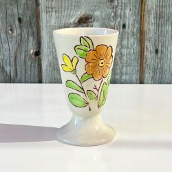 Mazagran - fransk kaffekop m/hndmalede blomster