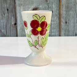 Mazagran - fransk kaffekop m/hndmalede blomster