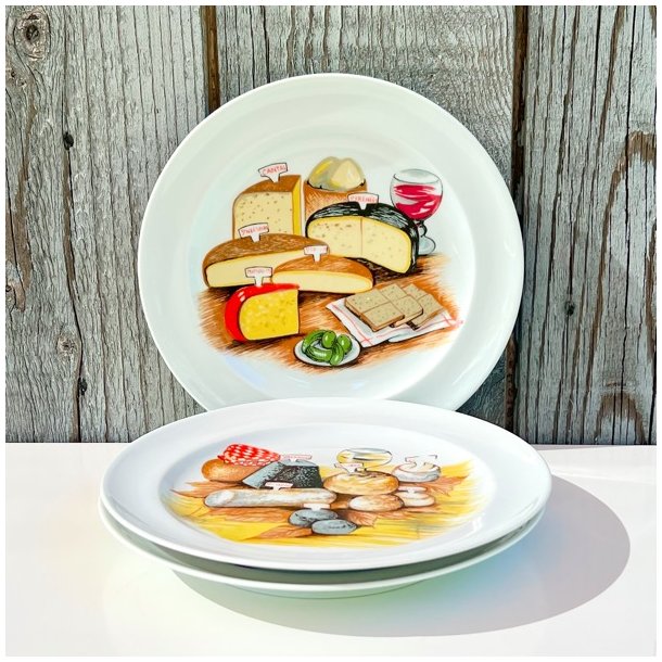 Ostetallerken (st a' 3 stk) - fransk m/forskellige oste 