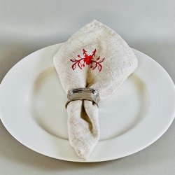 Stofservietter - franske m/rdt broderi