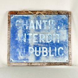 Vintage fransk skilt p trplade