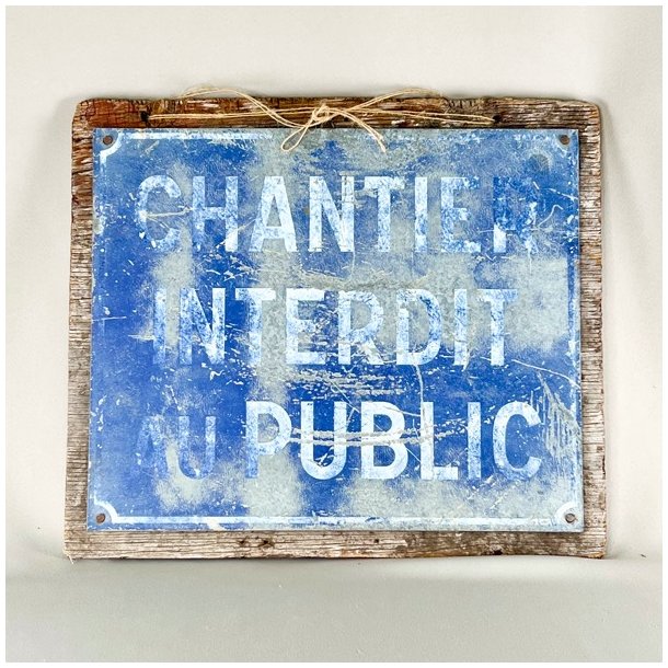 Vintage fransk skilt p trplade