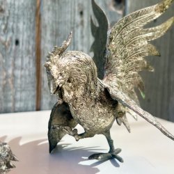 Hanefigur - vintage fransk par af hanekyllinger