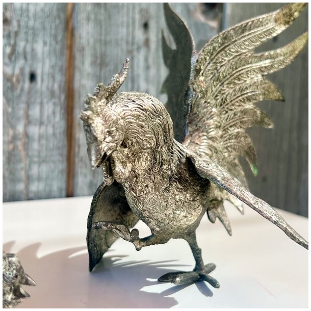 Hanefigur - vintage fransk par af hanekyllinger