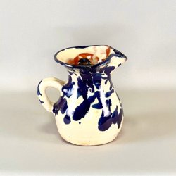 Vintage fransk kande - bl pletter