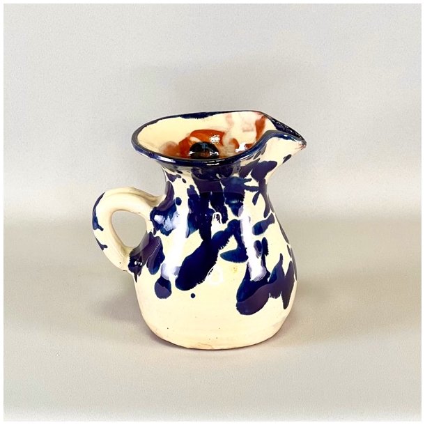 Vintage fransk kande - bl pletter
