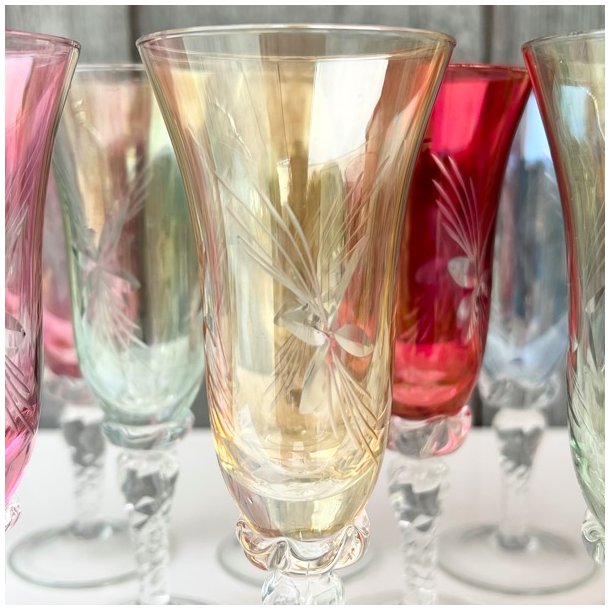 Vintage franske likrglas (4 stk samlet)