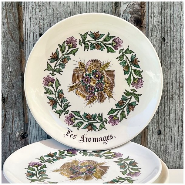 Ostetallerken - fransk vintage, Gien 