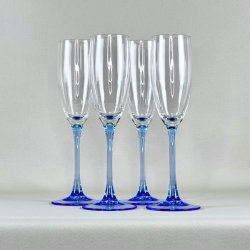 Champagneglas med lysebl stilk - Luminarc