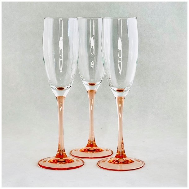 Champagneglas med lyserd stilk - Luminarc