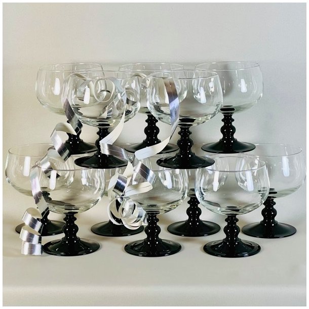 Dessertglas - champagneskle p sort fod