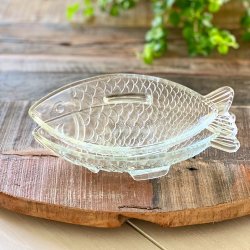 Fisketallerken - fransk, klart glas 