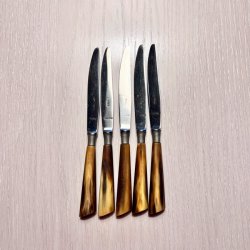 Knive - frugtknive med skaft af horn (5 stk)