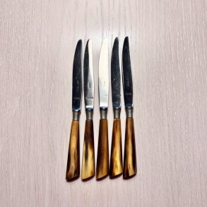 Knive - frugtknive med skaft af horn (5 stk)
