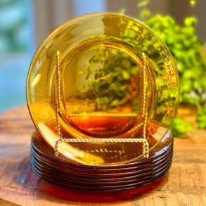 Tallerken - fransk gylden glas