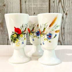 Mazagran - fransk kaffekop m/vilde blomster