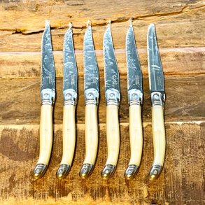 Franske steakknive - Laguiole, elfenbenfarvet