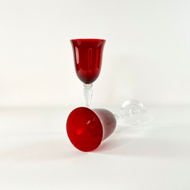 Franske vinglas (4 stk/samlet), r�d krystal H22 