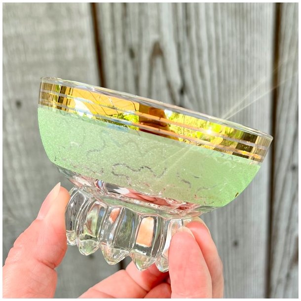 Champagneskle (st a' 3 stk) - lysegrn m/guld 