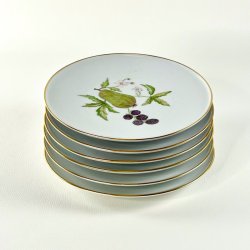 Frokosttallerken (6 stk samlet) - hndmalet med frugtmotiver 