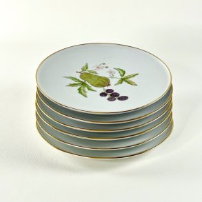 Frokosttallerken (6 stk samlet) - hndmalet med frugtmotiver 