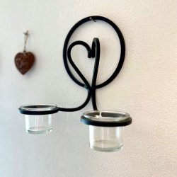 Fyrfadslysestage til vgophng - smedejern