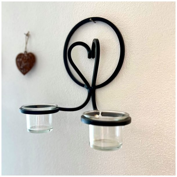 Fyrfadslysestage til vgophng - smedejern