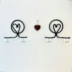 Fyrfadslysestage til vgophng - smedejern