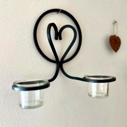 Fyrfadslysestage til vgophng - smedejern