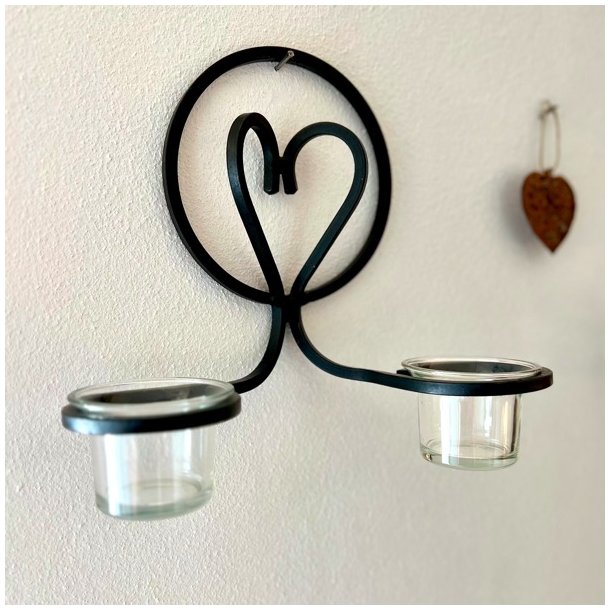 Fyrfadslysestage til vgophng - smedejern