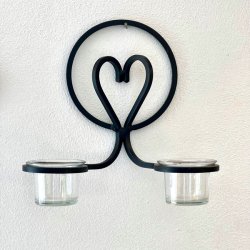 Fyrfadslysestage til vgophng - smedejern