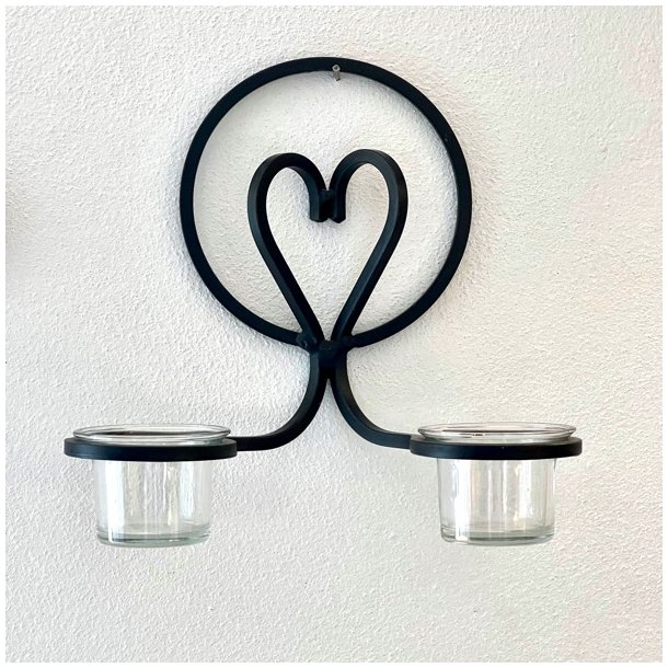 Fyrfadslysestage til vgophng - smedejern