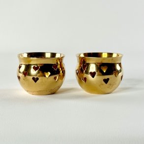 Fyrfadsstager i messing (s�t a' 2 stk samlet) - runde med kant